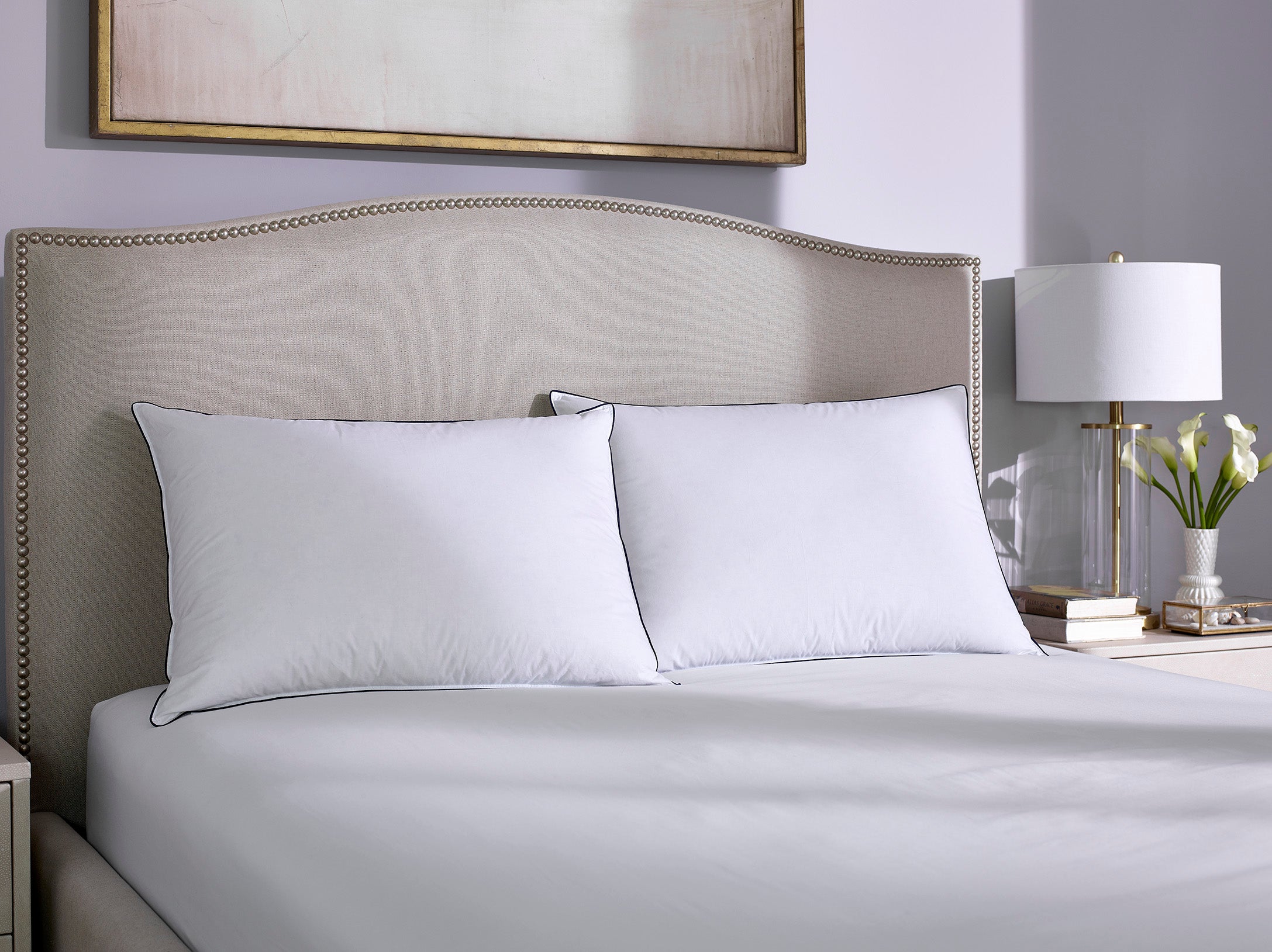 Super Loft Down Alternative Bed Pillow - Silicon Fluff &Pocket Sprung”  fill - 100% Cotton Cover - FIRM DENSITY – NO FLATTENING! Queen Size 20” x  30”